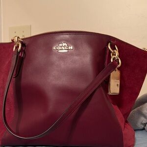 Coach Deep Red Leather Shoulder Bag